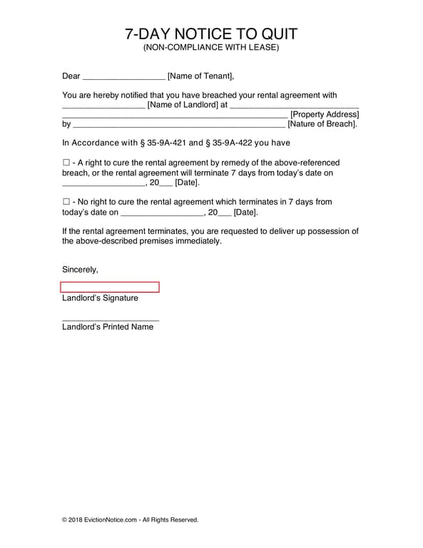 Alabama 7-Day Non-Compliance Lease Notice - Legal Document for Tenant Breach Notification