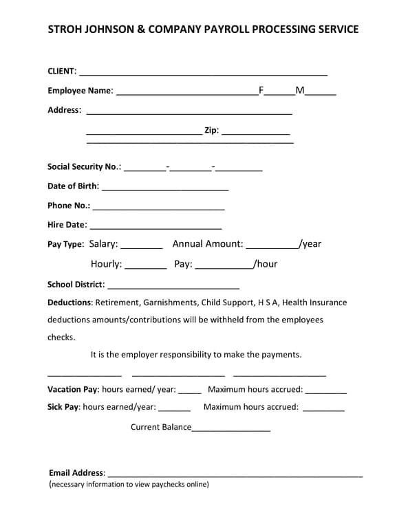 Ohio Payroll Processing Service - STROH JOHNSON & COMPANY