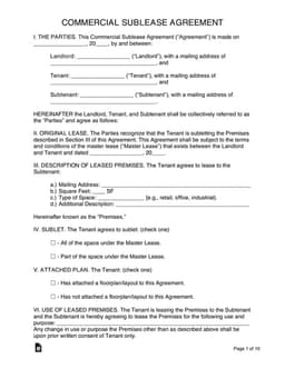 Commercial Sublease Agreement - Understanding Subleasing Terms and Conditions form preview