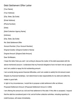 Debt Settlement Proposal for Financial Hardship form preview