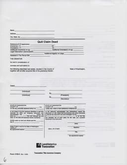 Washington State Property Ownership Transfer Deed form preview