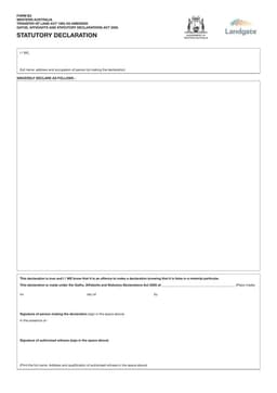 B3 Land Transfer Declaration under Western Australia Acts of 1893 and 2005 form preview