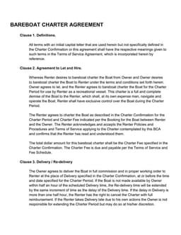 Nevada Bareboat Charter Agreement form preview