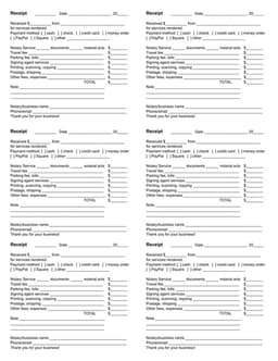 Colorado Cash Payment Record and Notary Acknowledgment form preview