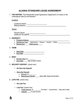 Alaska Residential Lease Agreement - Tenant and Landlord Rights and Responsibilities form preview