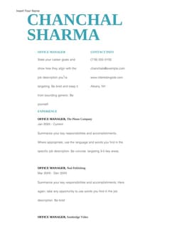 Simple bold resume form preview