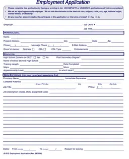 Job Application Form – Candidate Information & Application Submission form preview